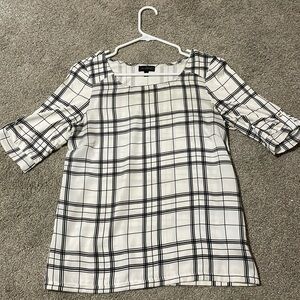 The Limited. Black and White Shirt. Mixed Media